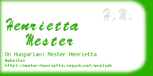 henrietta mester business card